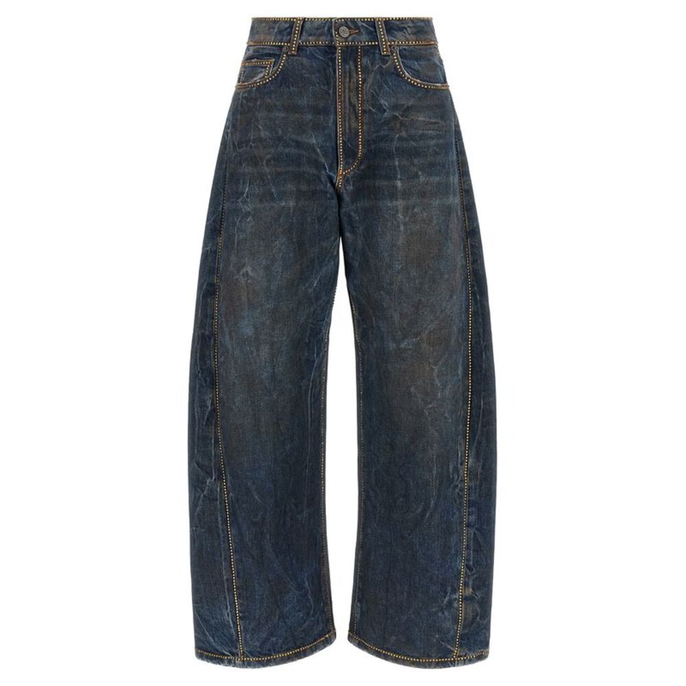 Giuseppe Di Morabito Blue Cotton Relaxed Fit Women's Jeans
